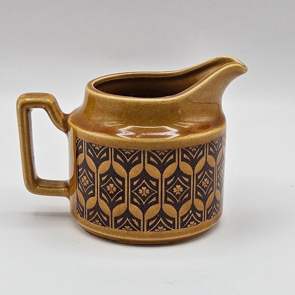 Royal Sealy Creamer Cream Pitcher Brown Yellow Amber Retro Vintage - Picture 2 of 12